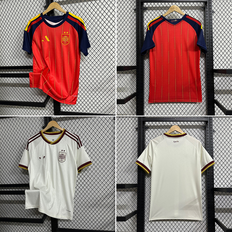 2627 Double Star Spain Fan Jersey Home Football Shirt High-Quality Thai Version Short-Sleeve Sports Wholesale Cross-Border 2627 Double Star Spain Fan Jersey Home Football Shirt High-Quality Thai Version Short-Sleeve Sports Wholesale Cross-Border