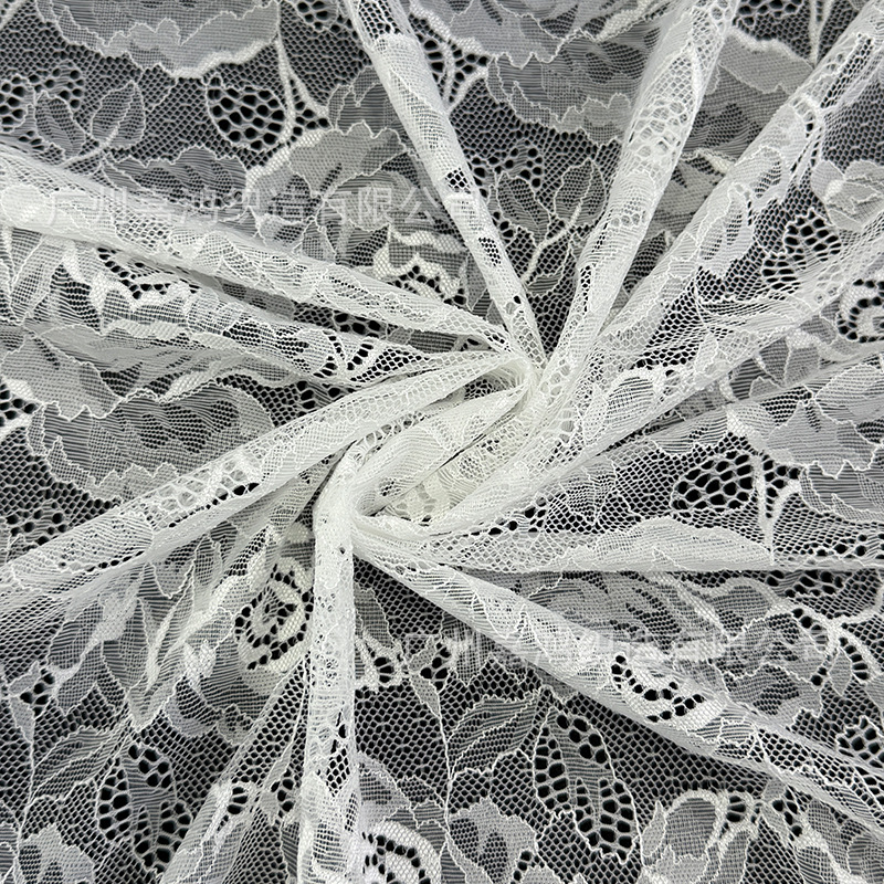 Nuevo encaje de gran flor, tela de encaje de amoniaco, encaje elástico, albaricoque blanco y negro en stock, tela de encaje de base