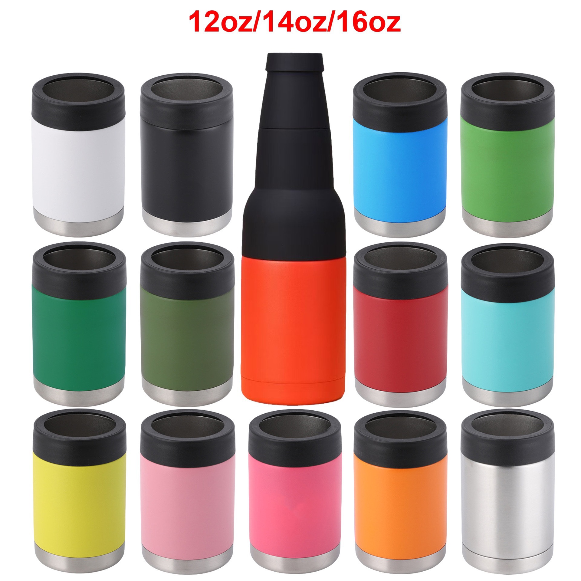 국경 간 12oz 콜드 캔 304 스테인레스 스틸 진공 콜드 맥주 캔 병따개 휴대용 자동차 컵