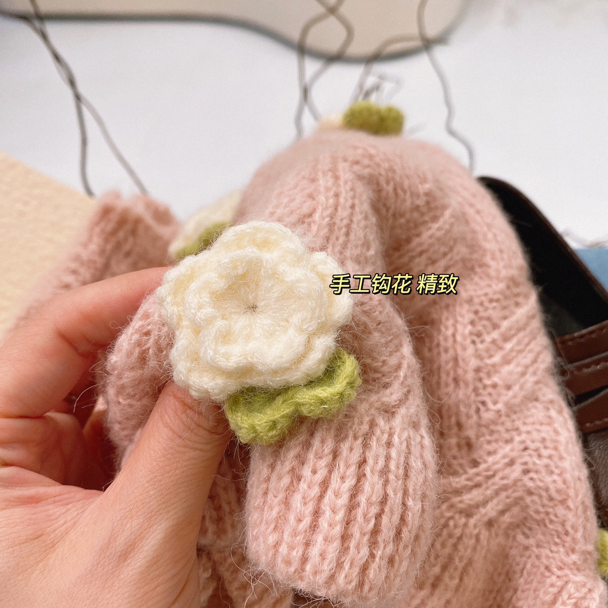 Salty Lime siete chaleco niñas Otoño e Invierno estilo occidental nuevo estilo coreano ropa para niños moda retro flor Rosa Chaleco de punto moda