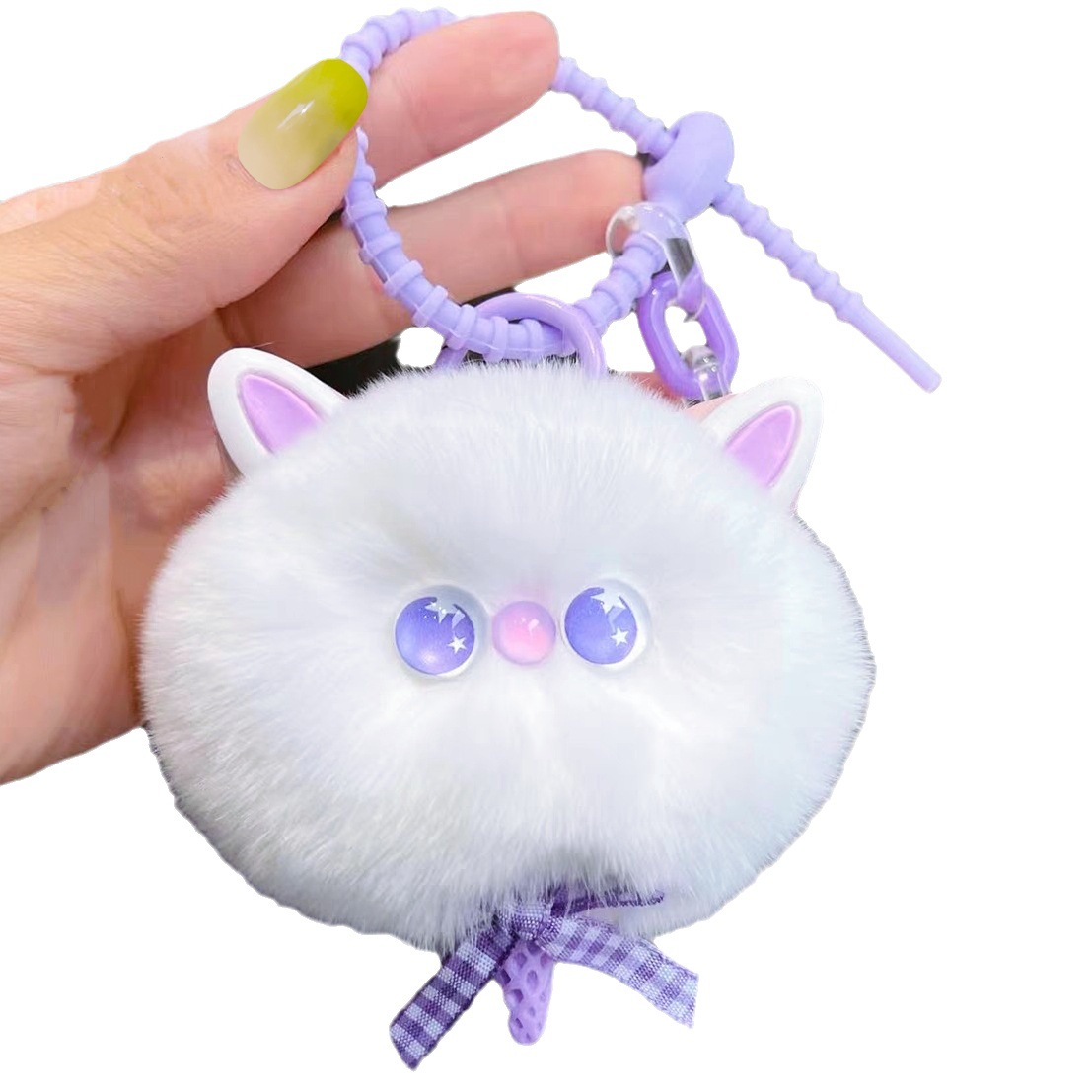 Real Rex conejo piel gatito coche llavero colgante ins lindo muñeca de La felpa bolso mochila adornos Mujer