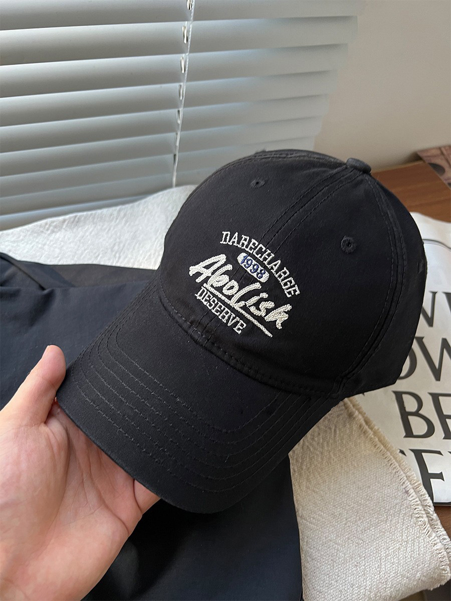 YAOLI ~ American Big Headband Show Face Pequeño sombrero de béisbol mujer Inglés bordado sombrero de protección solar hombre