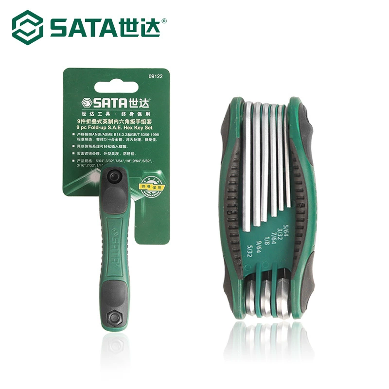 Набор шестигранных ключей SATA, 9 предметов, портативный мини, плоский торец