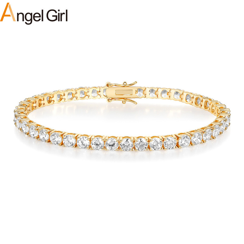 European and American Hot-Selling 2Mm-7Mm Copper Inlaid Zircon Tennis Bracelet Cross-Border Amazon Popular Jewelry Factory Wholesale