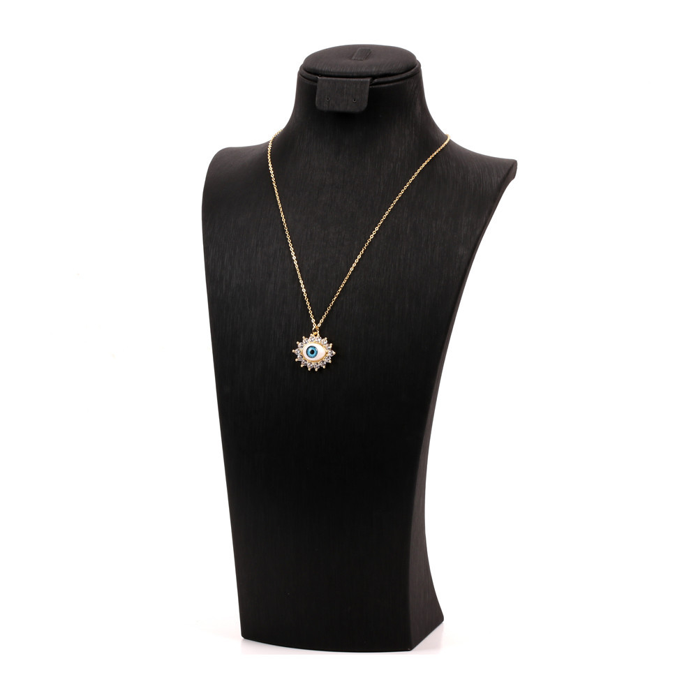 Fashion Demon Eyes Color Zircon Pendant Copper Necklace