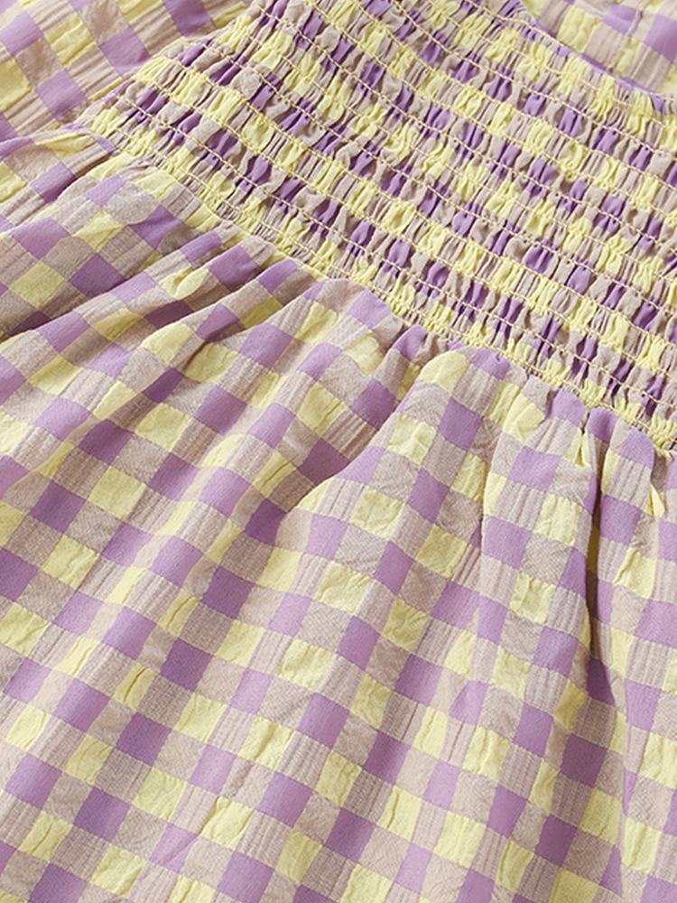 En stock malwee falda de los niños del otoño nuevos europeos y americanos casual Plaid cuello redondo vestido la muchacha