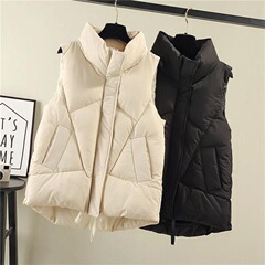 コットンベスト女性の 2023 秋と冬のファッショントレンドベスト大きいサイズ外国スタイル多用途ベストジャケット ht ショートスタイル