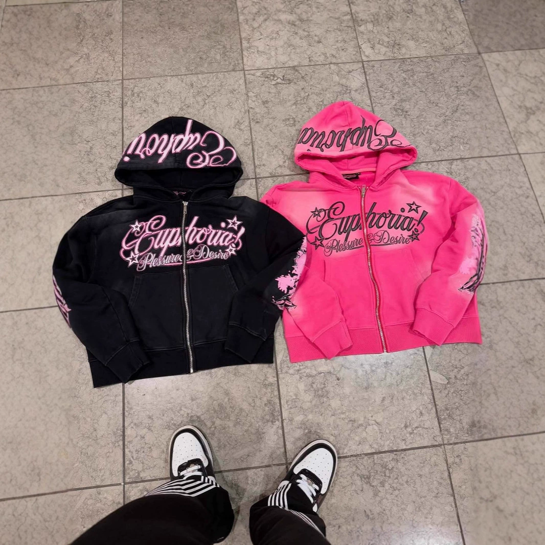 Новые мужские и женские толстовки в стиле хип-хоп y2k, толстовки, уличные модные кардиганы с буквенным принтом для женщин