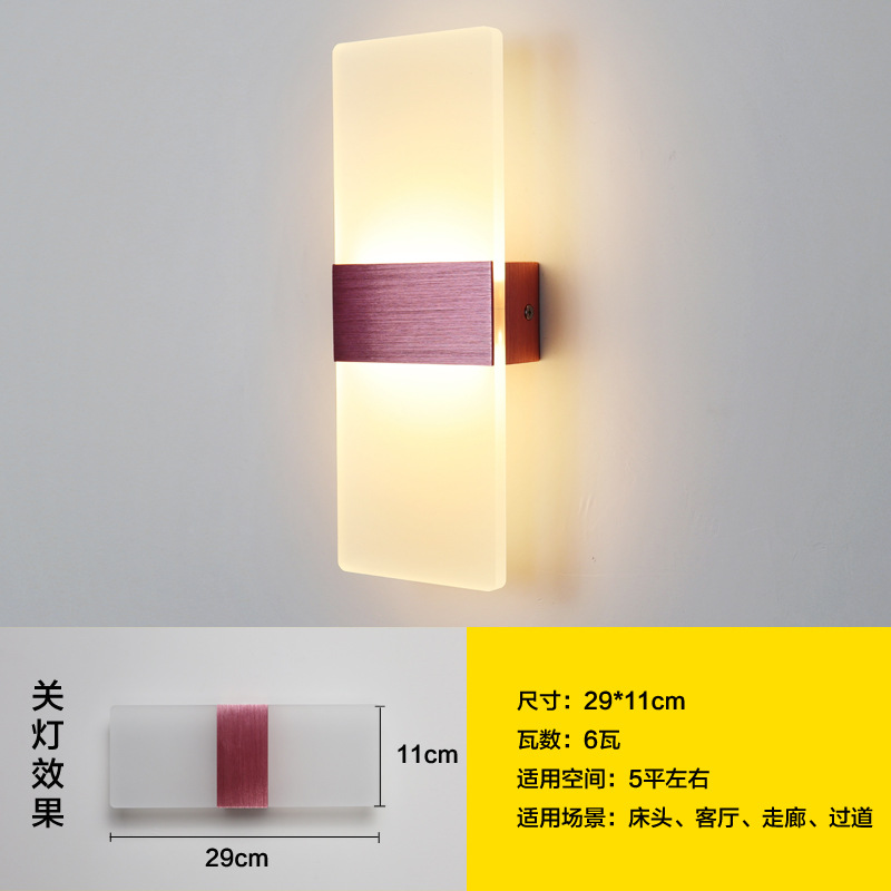 Lámpara de Pared LED de Acrílico para Dormitorio y Pasillo