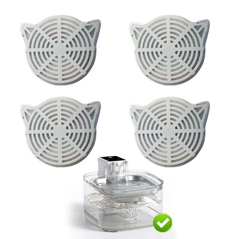 Filtros para bebedores de agua para mascotas adaptados a una variedad de bebedores de agua para gatos multifiltración de cabello de filtro de algodón carbón activado