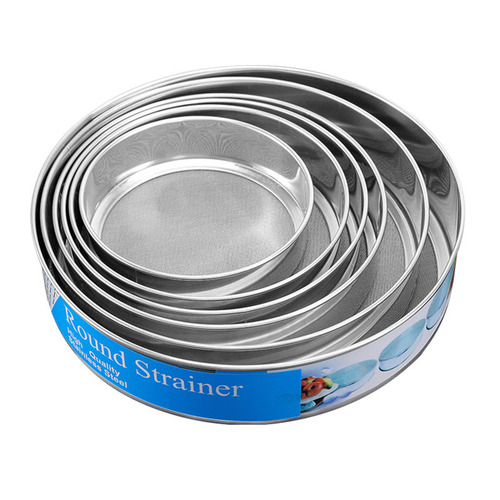 Stainless steel sieve flour sieve fine mesh sieve thick stainless steel flour sieve baking magic round flour sieve