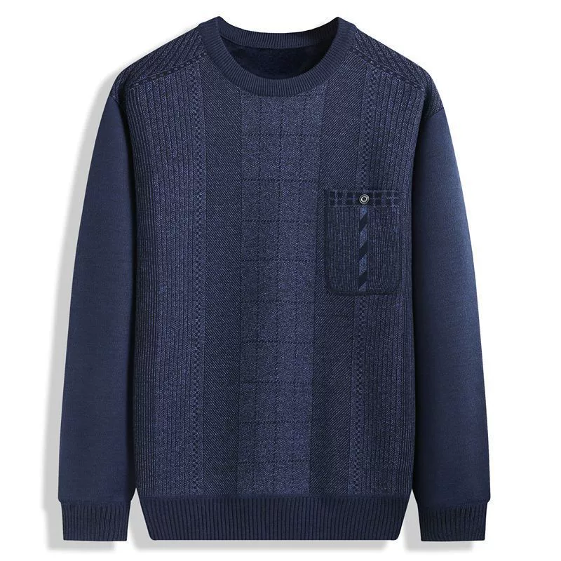 Winter keep warm sweater, base long-sleeve, for middle age, with sleeve
