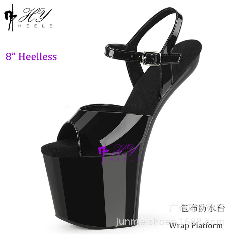 Sexy Ankle Strap 8 Inch Heelless Pole Dance Platform Sandals 20cm High Heeled Large Size Nightclub Model Sandals