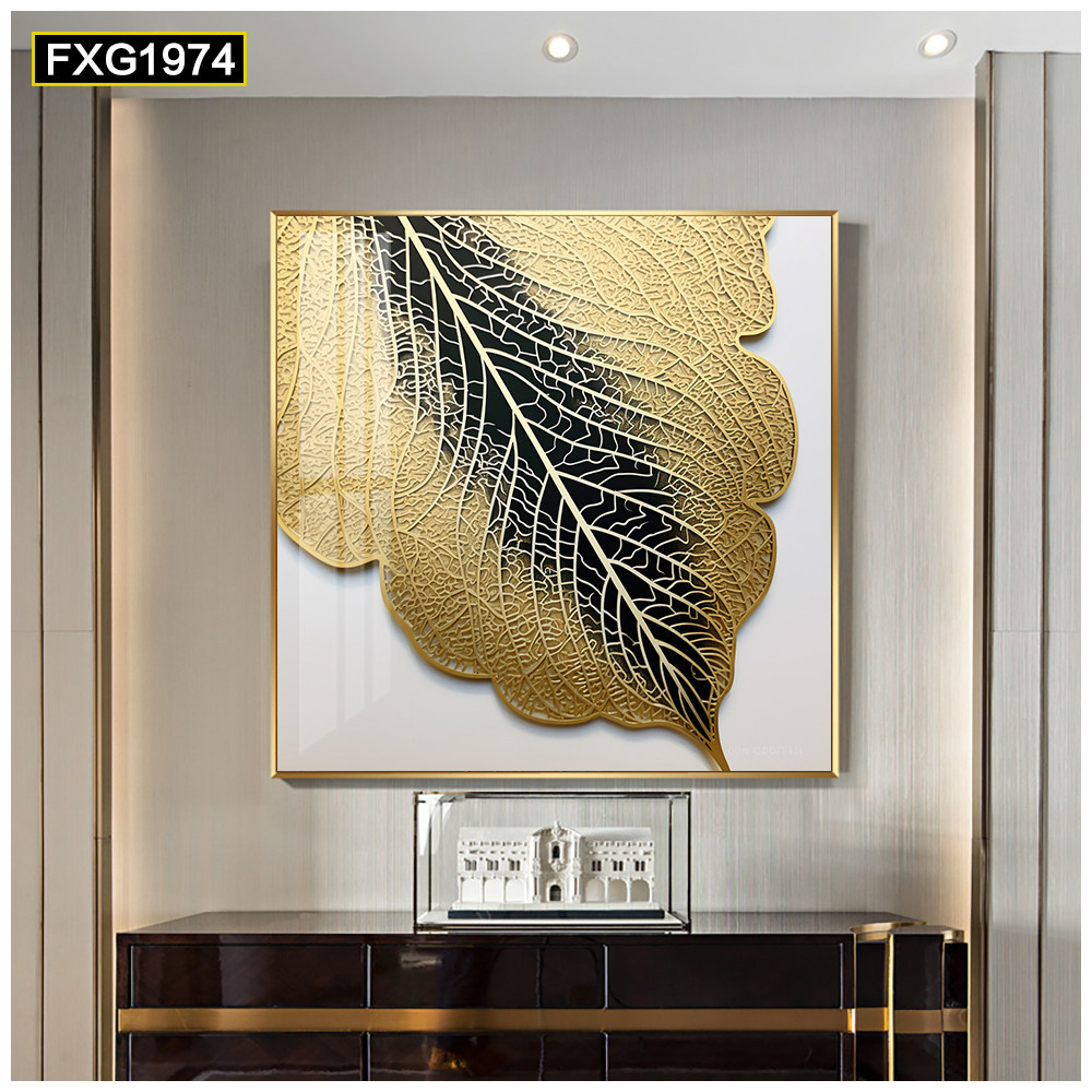 Pintura decorativa moderna de lujo ligero de alta gama sala de estar atmósfera de alto nivel sala de comedor mural arte abstracto cuadrado porche colgante pintura
