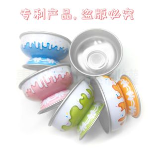 Hamster Honey Ferret Feeding Bowl with Gold and Silver Food-Grade Feeding Cute Cake Blind Box Cake Feeding Cup