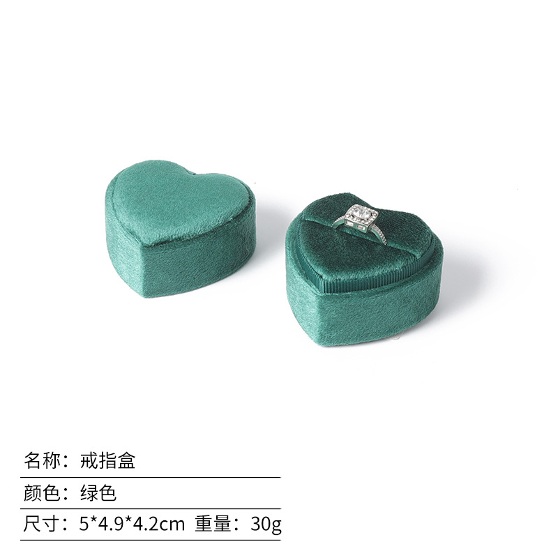Caja de anillo coreana de terciopelo en forma de corazón, caja de colgante, caja de joyería de alta calidad, fábrica al por mayor en stock