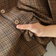 Monet Garden Men's New Pure Cotton Double-layer Cotton Yarn-dyed Casual Plaid Loose plus size Pajamas Lapel Spring and Autumn