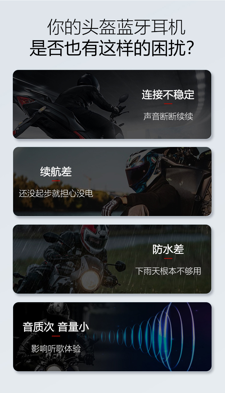 Vecchio Motorcycle Helmet Bluetooth Headset Delivery Rider Full Helmet Half Helmet Waterproof Long Battery Life Intercom Riding