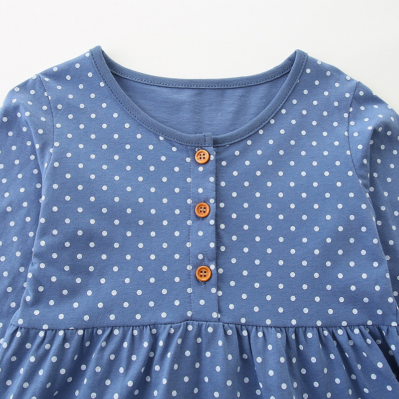Princess Dress For Girls Autumn Style Animal Embroidery Polka Dot Long Sleeve Children's Fashionable Dress_voghion.com