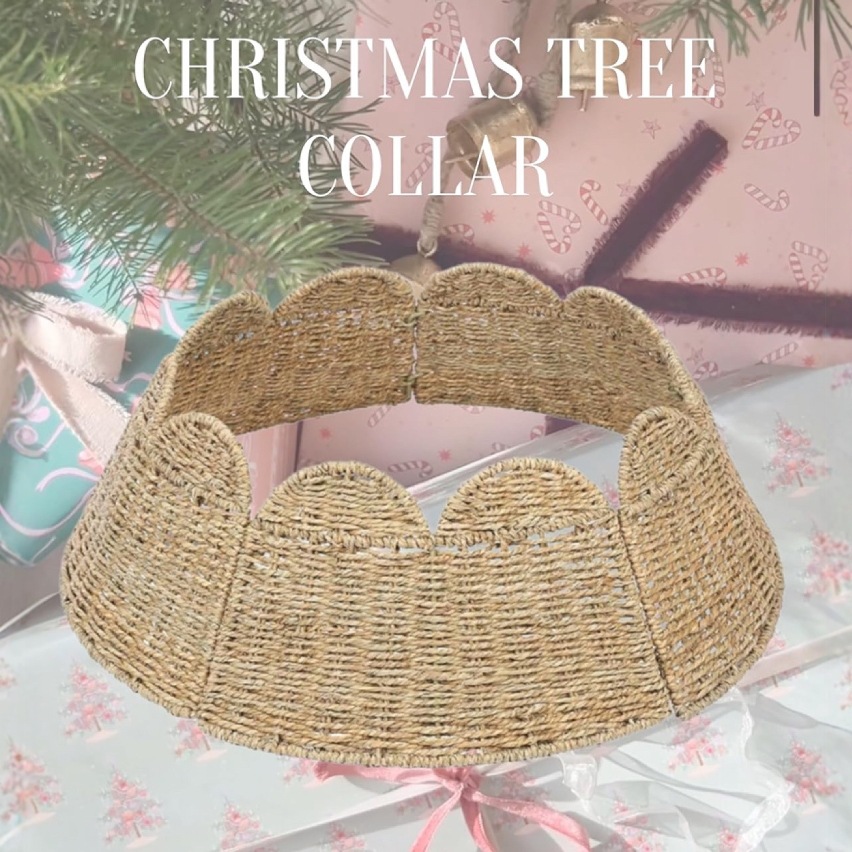Personalizada falda de Navidad nórdica hecha a mano hierba trenzada desmontable canasta de árbol de árbol decoración de árbol de Navidad