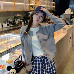 灰色针织开衫外套女2025新款秋冬外穿毛衣外搭早秋穿搭高级感上衣