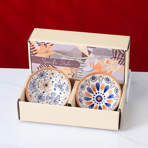 4.5 inch gift box ethnic style 2 bowls