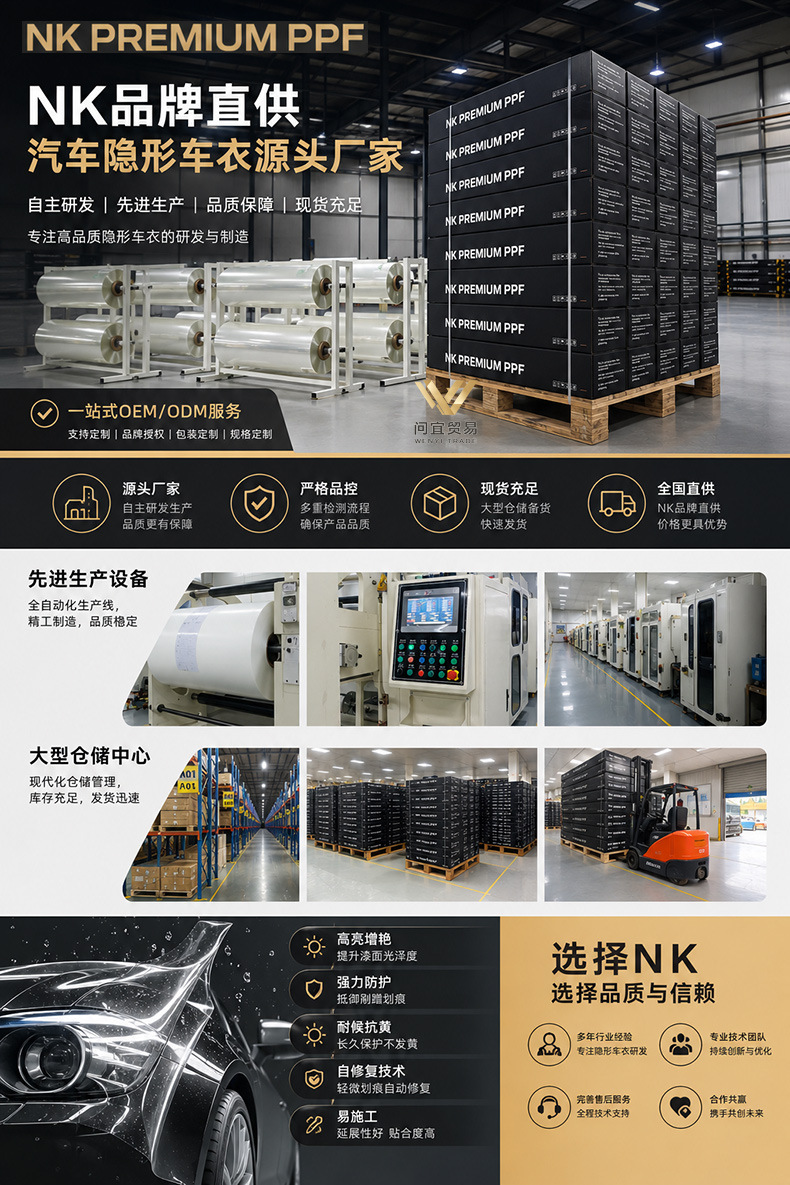 Nk Brand Tpu Automotive Invisible Car Wrap Transparent Body Paint Protection Film Ppf Film Roll Factory Wholesale