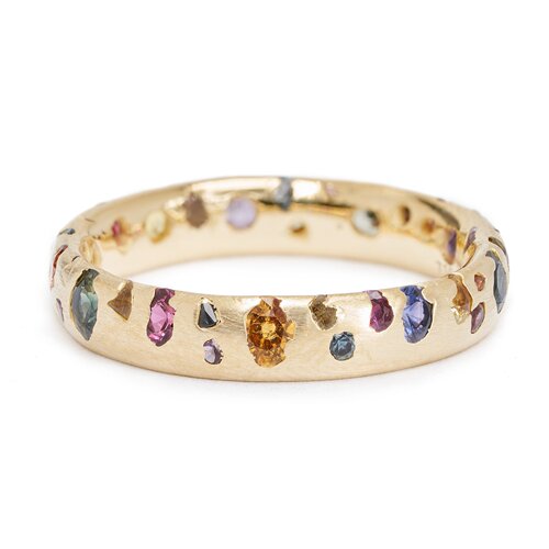 Amazon niche independent station light luxury color red ring zircon ring women's ring broken diamond random silver ring