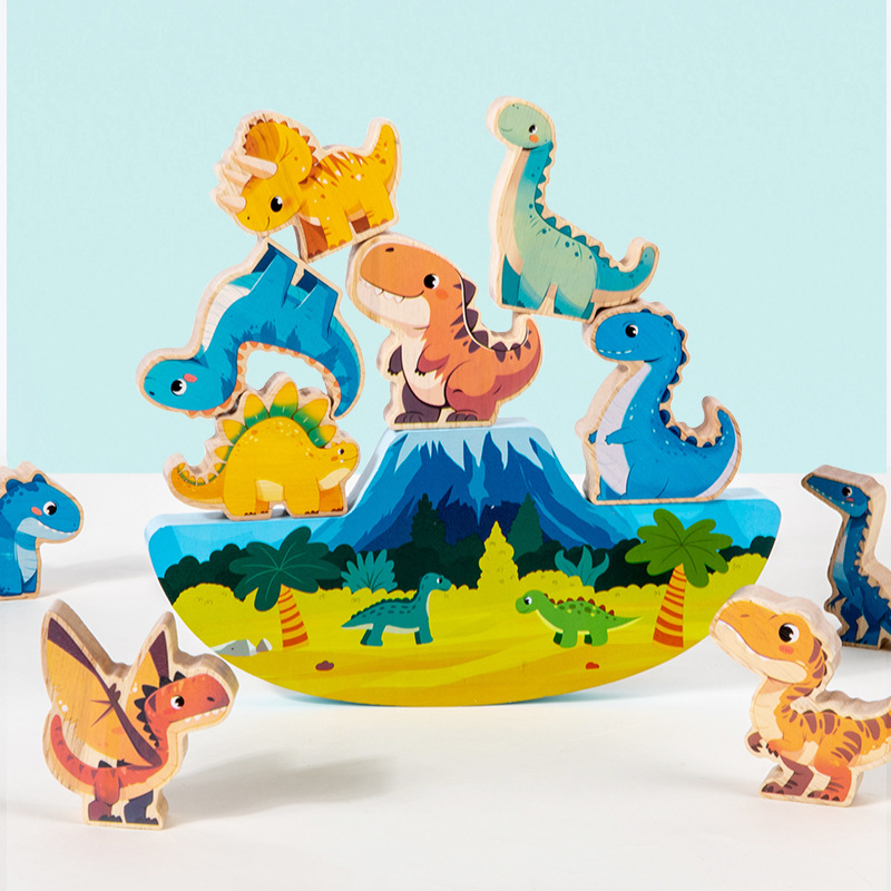 Animales de madera Jenga Juego de apilamiento Jenga Superior Juguetes educativos para niños Desafío de equilibrio Bloques de construcción interactivos entre padres e hijos