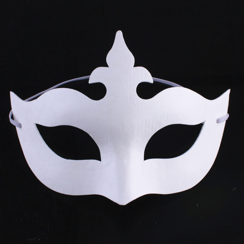 舞会白色手绘画画面具DIY纸浆面具男女款动物面具京剧面具|undefined