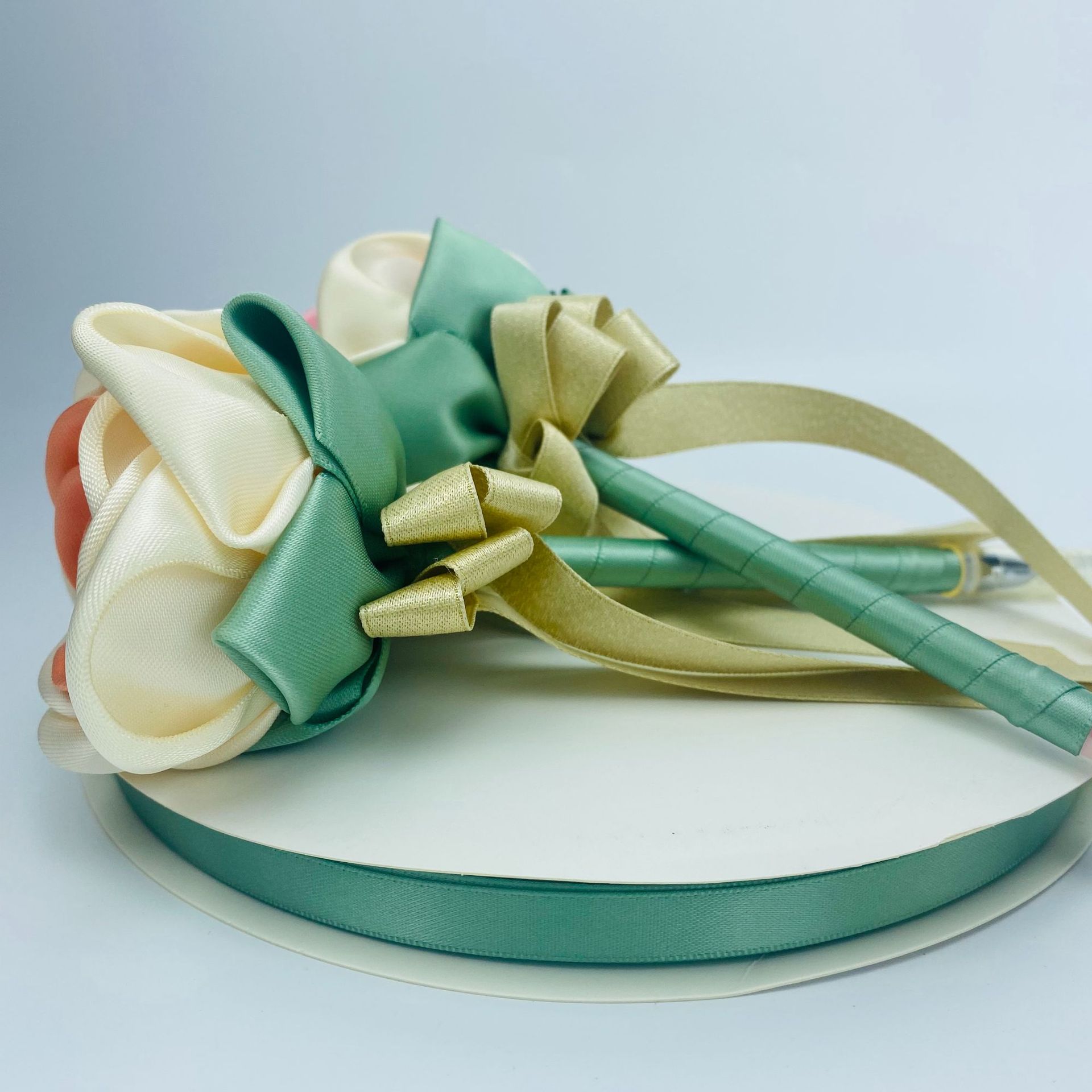 Cinta de poliéster encriptada de doble cara de D-04, ramo de Tanabata, bolsa de regalo, decoración de color sólido, cinta de rosa hecha a mano