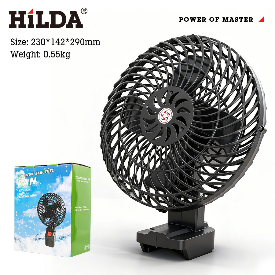 Batería de carga de ventilador de batería de litio de 8 pulgadas batería portátil transfronteriza de gran capacidad para el hogar nuevo campo de pastoreo campamento al aire libre silencioso