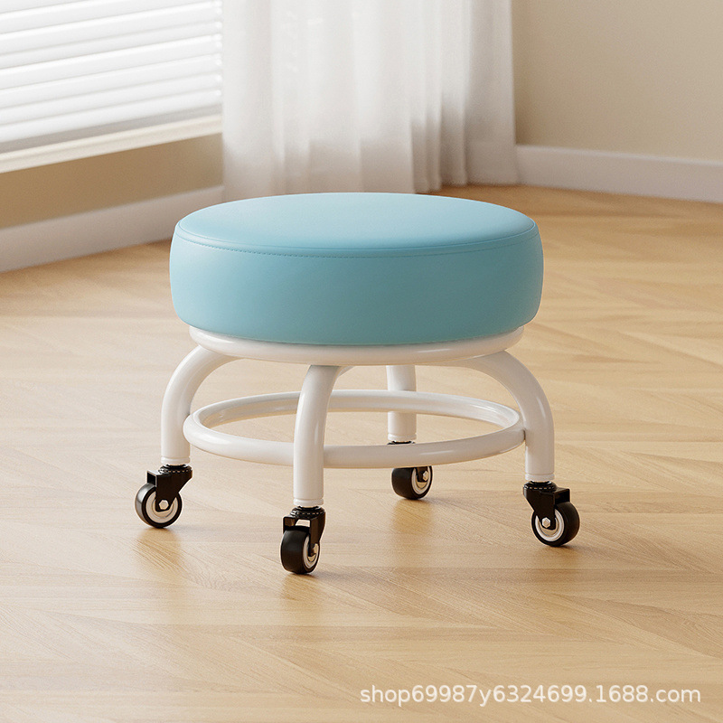 Rueda universal taburete pequeño polea doméstica taburete redondo para cambiar zapatos limpiador taburete bajo con artefactos mágicos para niños pequeños taburetes silenciosos