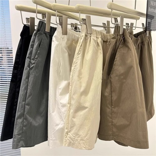 Khaki Work Short Pants for Women - Summer Loose Sporty Casual Wide Leg Five-Finger Pants - Fashionable New Style, Stylish and Versatile