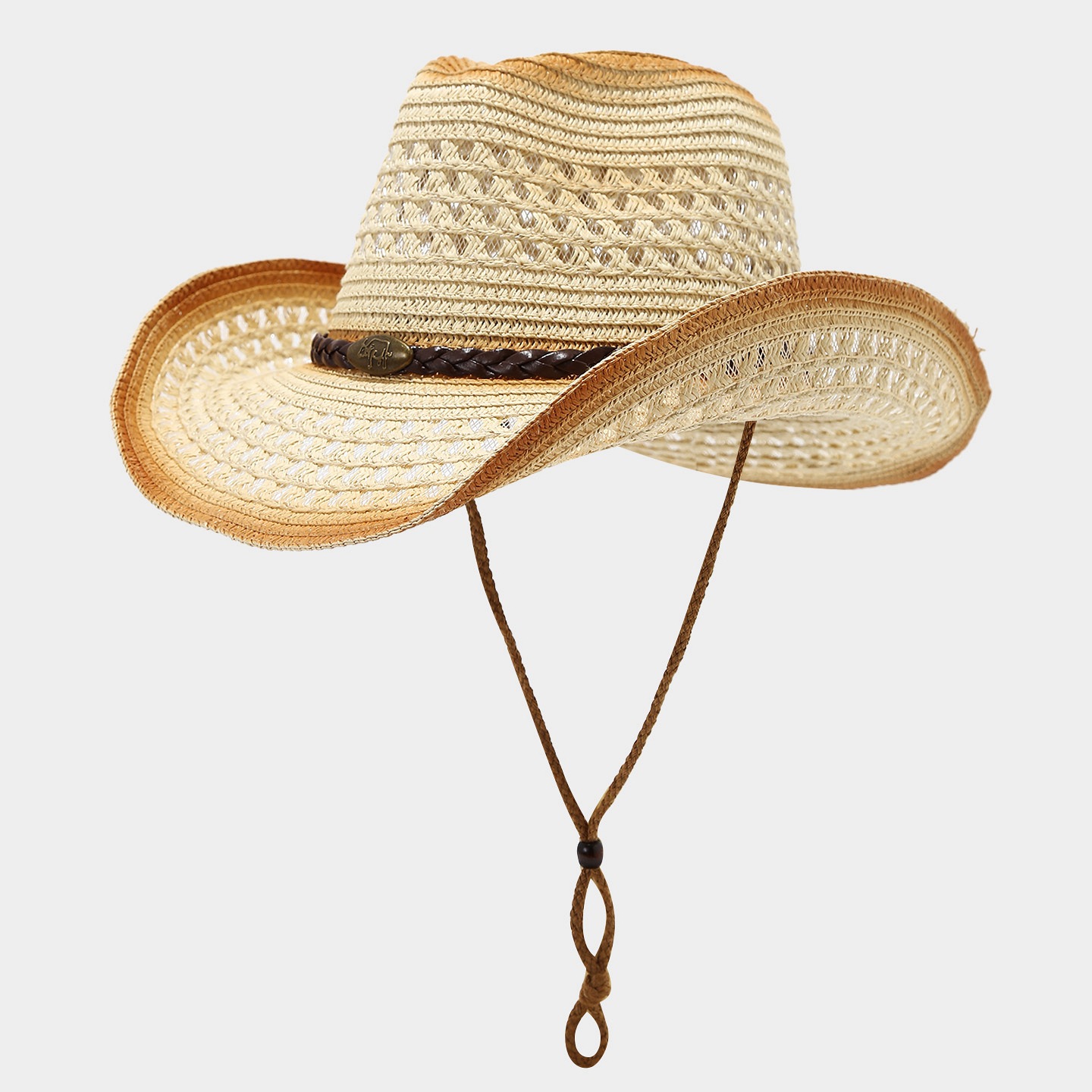 Primavera y verano nuevo ala al aire libre que forma el sombrero grande del sol de los hombres y las mujeres de mezclilla occidental estilo paja sombrero pescador sombrero image 23