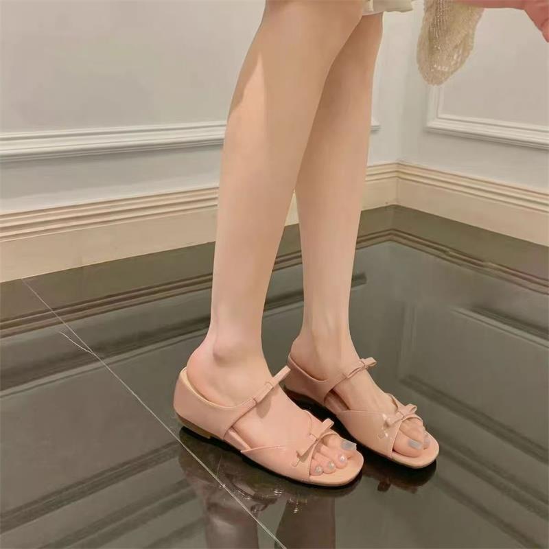 Hermosas zapatillas frías con arco de altura interior, cabeza redonda, nuevo estilo de verano universal, sandalias francesas con dedos abiertos