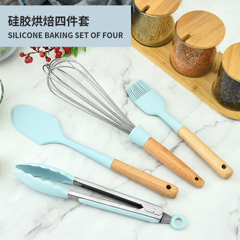 Simple ins style home department store silicone kitchen utensils food clips scraper spatula oil brush egg beater cooking equipment dropshipping