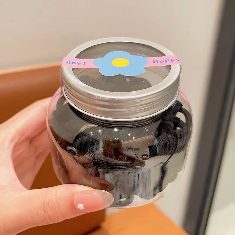 Desechable banda de goma Love Box dibujos animados pequeña flor pinza macaron color alta elástico niños horquilla pelo cuerda pelo accesorios