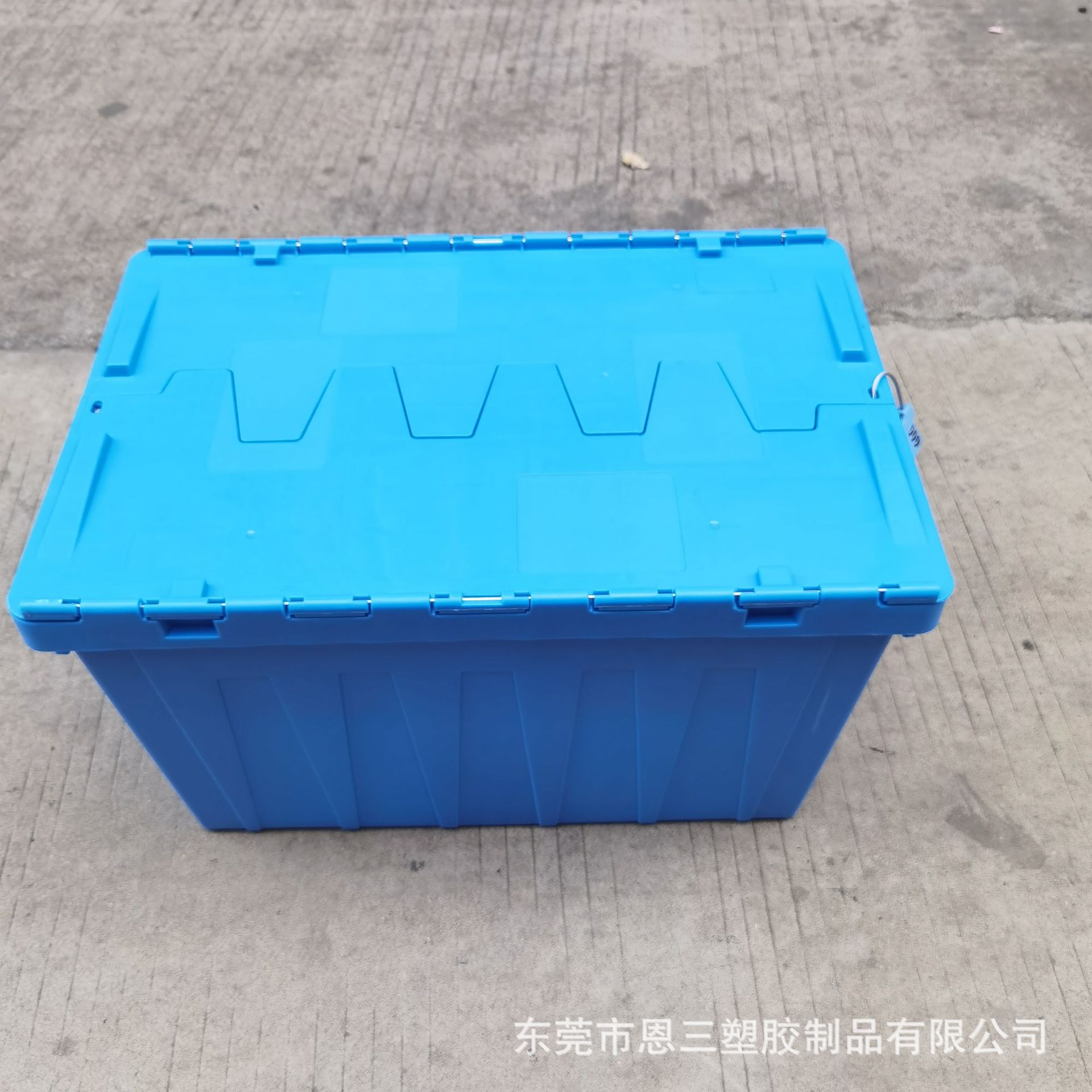 大号斜插式物流箱连盖加厚塑料周转箱带盖工业食品级中转斜插箱