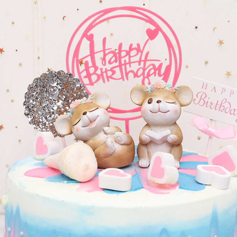 크리 에이 티브 zakka 데스크탑 장식품 만화 귀여운 미니 마우스 수지 공예 어린이 생일 선물 인형