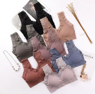 Cross-border seamless large U back wrapped chest lace Queen tube top sports bra bottoming vest anti-exposure underwear for women