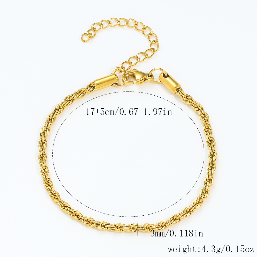 골드 [3.0 트위스트 체인] 17+5cm