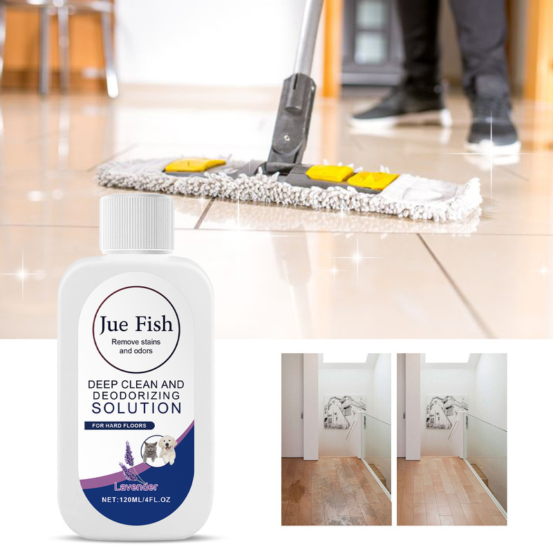 Jue-Fish Lavender Floor Cleaning Liquid Deeply Cleans Floor Tiles and Removes Stubborn Stains and Odors