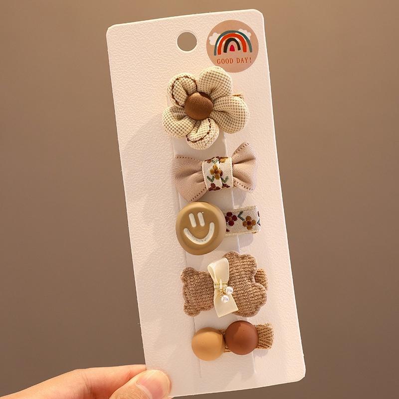 Cute clip de dibujos animados clip de borde conjunto frente cejas clip de cabello para chicas clip de BB otoño invierno de alta sensibilidad adornamiento de cabello tocado