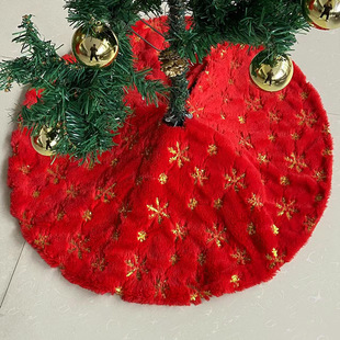Cross-border Christmas plush tree skirt Christmas tree skirt decorations holiday supplies plush tree skirt white red snowflake tree skirt