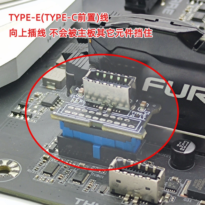 USB3.0 фронт 19pin к 3.2 Type-C фронт A-key 9-pin Type-E 20 игл