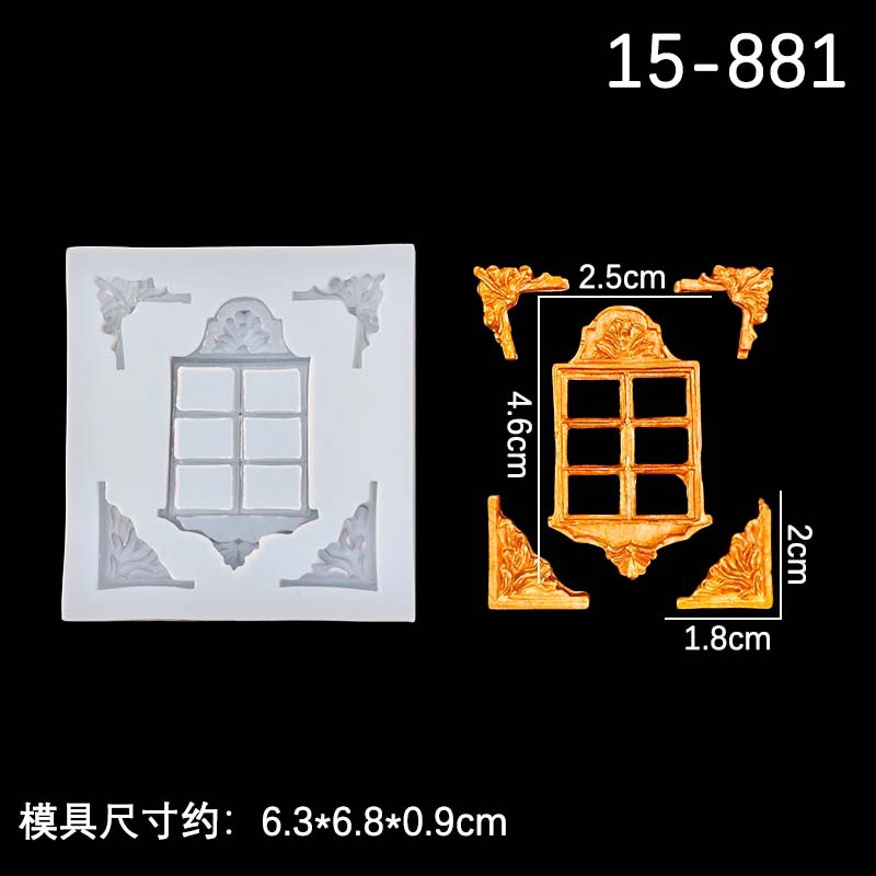 Marco de puerta de estilo europeo en relieve, borde de ventana, forma decorativa, molde de silicona, molde de pastel Pace para hornear fondant seco