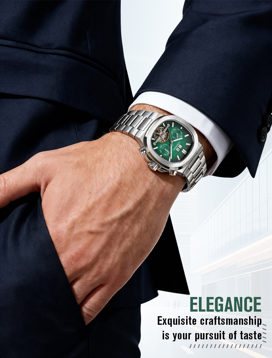 Forsining Automatic Men's Mechanical Watch Hollow Flywheel Design_voghion.com
