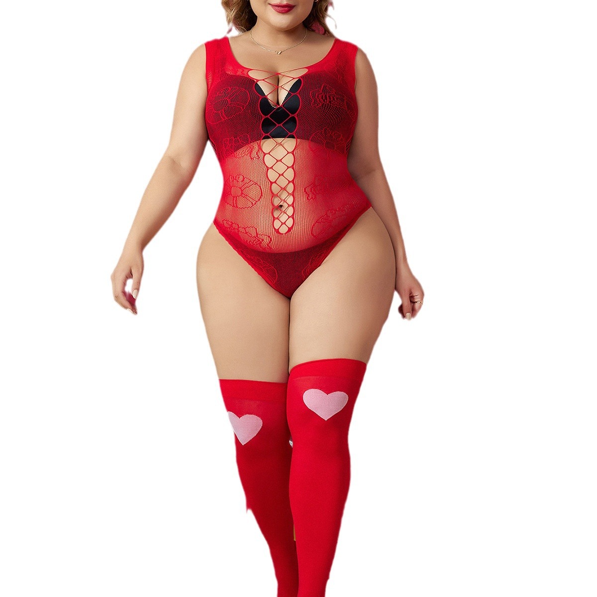 Lencería Navideña de Talla Grande Benqian, Traje de Malla, Accesorios Sexys para Parejas, Uniforme de Tentación YD5091Q