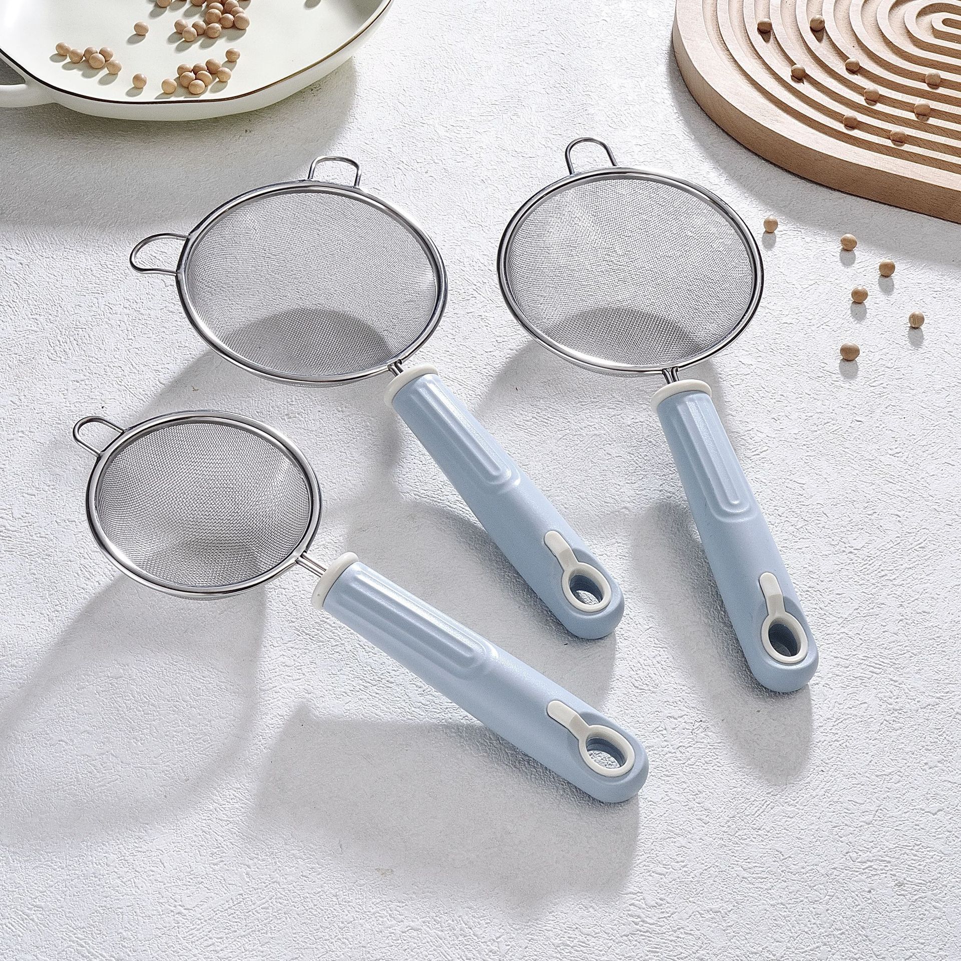 304不锈钢漏勺过滤网婴儿辅食烘焙工具套装鸡蛋液米油过滤网筛
